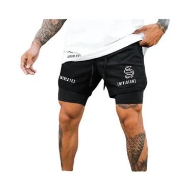 Imagem de Shorts Masculinos 2 Em 1 De Secagem Rápida E Respiráveis Para Corrida,