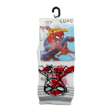 Imagem de Meia lupo personagem cano curto ref:2445 menino, Branco, Vermelho, Pre
