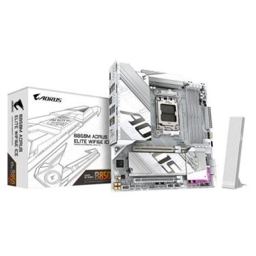 Imagem de Placa Mãe Gigabyte B850M AORUS ELITE ICE WIFI6E AM5 4xDDR5 AMD B850 mA