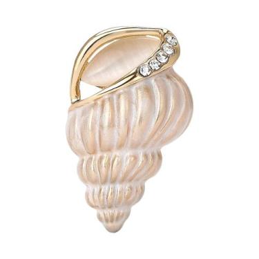 Imagem de Broche De Estrela-do-mar Esmaltado Unissex Feminino Com Pérola E Conch