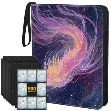 Imagem de Álbum para Cartas UGYAZX com 900 Bolsos, Capa com Zíper e 3 Argolas