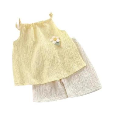 Imagem de Conjunto De Shorts Florais Para Meninas, Moda Coreana, Verão, Duas Peç