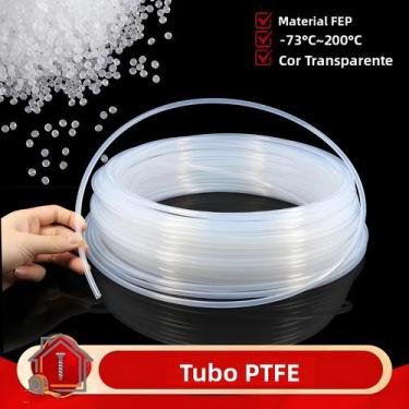 Imagem de Mangueira Transparente Isolada Em PTFE FEP Para Extrusora De Impressor