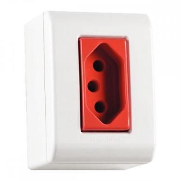 Imagem de Sistema Box Tramontina Lizflex 1 Tomada 2P+T. 20A Vermelha - 57304/019