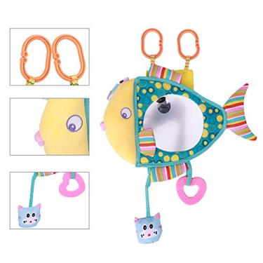 Imagem de Espelho de carro de bebê, espelho de segurança de bebê de pelúcia giratório de 360 graus durável, para bebês (peixe pequeno)