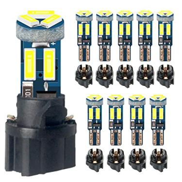 Imagem de DODOFUN Lâmpada de LED T5 37 74 PC74 PC37 branco altamente brilhante com soquete de bloqueio para painel de instrumentos de painel de instrumentos de painel de luz de conjunto e mapa de espelho de vaidade luz indicadora de porta-luvas