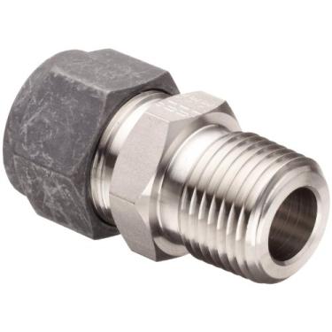 Imagem de Parker Encaixe de tubo de compressão de aço inoxidável CPI 10-8 FBZ-SS 316, adaptador, tubo de diâmetro de 5/8" x NPT macho de 1,27 cm