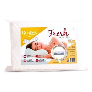 Imagem de Travesseiro Espuma Aerada Fresh Cervical AT2100 c/ Capa Dry Fresh p/Fronha (50x70) - Duoflex