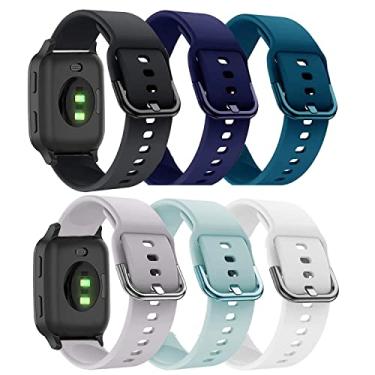 Imagem de ViCRiOR Pulseiras compatíveis com Garmin Venu / Venu Sq /SQ 2 Smart Watch, 20 mm, 6 peças, pulseira de substituição de silicone macio para Garmin Vivoactive 3 / Vivomove / Luxe / HR
