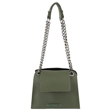 Imagem de Bolsa Feminina Transversal Corrente Ombro Retta Preta (Verde Militar)