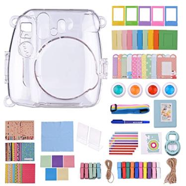 Imagem de Chusui Kit de acessórios para câmera instantânea 18 em 1 para câmera instantânea Instax Mini 8/9 com capa/álbum/espelho para selfies/adesivos/armações/filtro de lente/cordão e muito mais