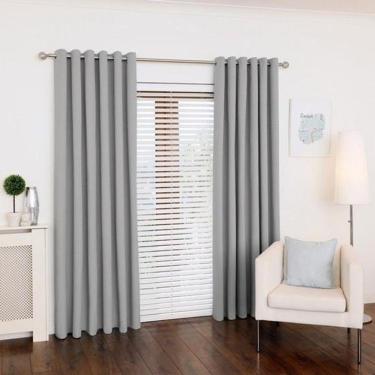Imagem de Cortina Cinza-Claro Sala Quarto 300X250 Varão - Fabrite