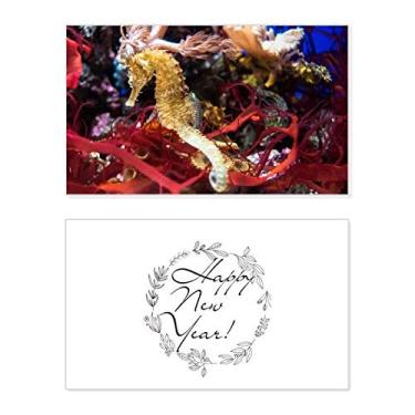 Imagem de Ocean Deep Water Blue Hippocampus Water New Year Festival Greeting Card Bless Message Gift