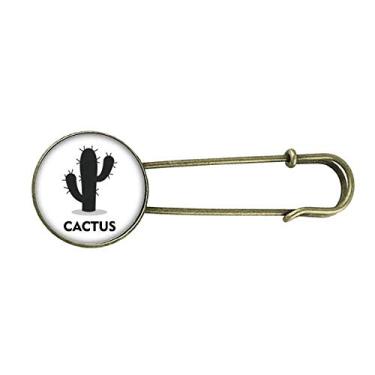 Imagem de Broche de metal retrô com desenho de suculentas de planta de cacto verde