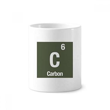 Imagem de C Carbono Elemento Químico Ciência Escova de Dentes Suporte Caneca, Copo de Cerâmica Branco 355 ml