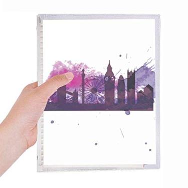 Imagem de Caderno UK England Londres roxo aquarela diário folhas soltas recarregável diário papelaria