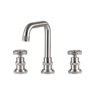 Imagem de Torneira Para Banheiro Misturador Duplo Comando Jatobá Pingoo.casa - Prata Escovado