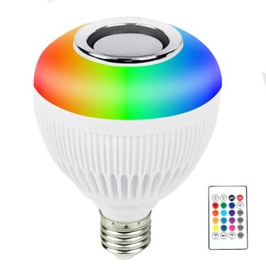 Imagem de Lampada Musical Bulb Led Colorida RGB E Caixa De Som Via Bluetooth Com Controle Remoto Controla a Intensidade Das Cores Encaixe E27 Bivolt Para Quartos Salas Escritório E Festas