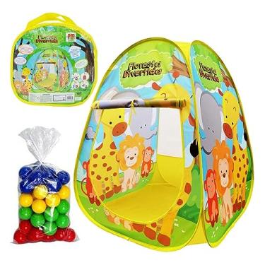 Imagem de Toca Barraca Infantil Floresta Divertida Dobravel + Bolinhas Coloridas