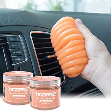 Imagem de TICARVE Detalhe de gel de limpeza Putty Car Gel Ferramentas de detalhamento automático limpador de interiores de carro slime acessórios de carro limpador de teclado laranja pacote com 2 novos