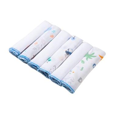 Imagem de KIT PANINHO DE BOCA BEBÊ COM 6 UND 100% ALGODÃO 30x30cm (MENINO)