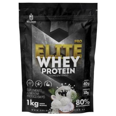 Imagem de Elite Pro Whey Protein Concentrado 80% - Sabor Beijinho - 1kg - Soldiers Nutrition