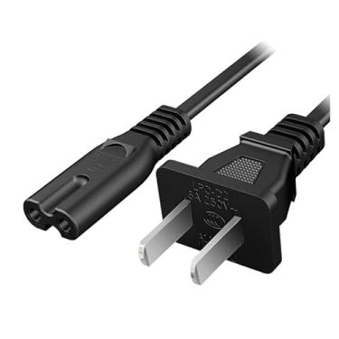 Imagem de Cabo de alimentação AC 2 Prong C8 1,5 m padrão 250 V para TV PS4 PS5 monitor de alto-falante Xbox parede cabo de alimentação substituição preto