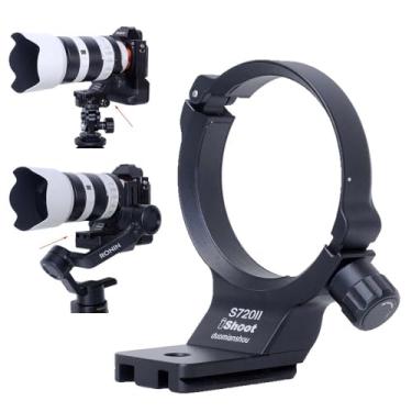 Imagem de iShoot Anel de montagem de tripé de colar de lente de metal compatível com Sony FE 70-200 mm F4 MACRO G OSS II, suporte de lente inferior Arca-Swiss Fit placa de liberação rápida para cabeça e