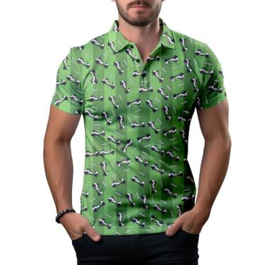 Imagem de Camisetas de golfe engraçadas masculinas, camisas de golfe havaianas, manga curta, caimento seco, presentes de golfe para homens, Carro, GG