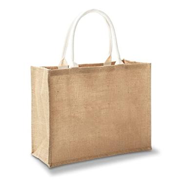 Imagem de YACEYACE Sacolas grandes de juta, 42 cm x 17,8 cm x 33 cm, pacote com 1 bolsa de estopa para praia, compras, academia, piscina, casamento