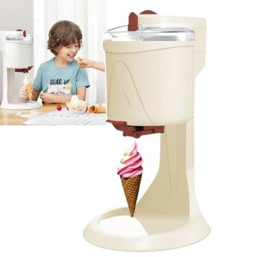 Imagem de CNAOHGHN MáQuina De Fazer Sorvete Macio DoméStico,Mini MáQuina AutomáTica Pequena De Cone De Iogurte, FáCil De Limpar MáQuina De Iogurte Congelado De AçO InoxidáVel Com Copo Medidor E EspáTula