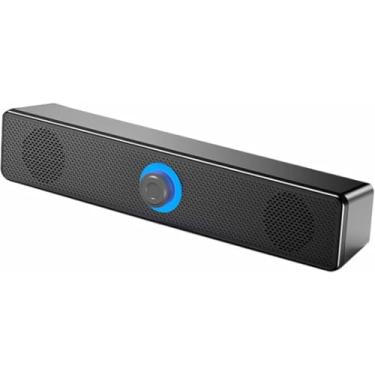 Imagem de Computador, áudio, desktop, casa, alto-falantes pequenos, alto-falantes duplos, notebook de grande volume, desktop, subwoofer pesado Bluetooth longo