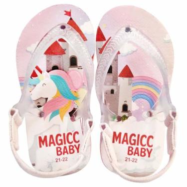 Imagem de Chinelo Bebê Sandália Infantil Unicórnio Meninas Magicc Baby MB-024-21/22