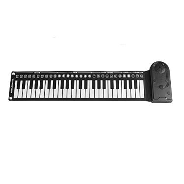 Imagem de Piano Elétrico Dobrável Com 49 Teclas, Instrumentos de Teclado para Iniciantes, 16 Tons, 10 Ritmos, 6 Demonstrações