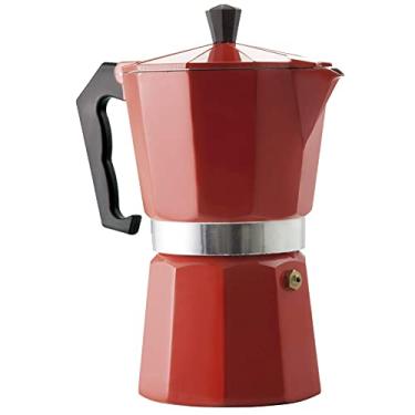 Imagem de Mimo Style Cafeteira Italiana Moka Vermelha de Alumínio Com Alça Café Expresso Para 6 Cafezinhos, Capacidade 300 ml, Ideal Para sua Cozinha, Express Coffee