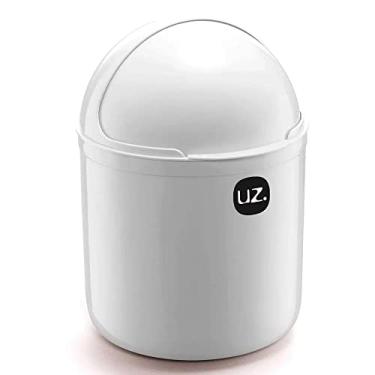Imagem de Uz Utilidades, Uz350Br, Lixeira Plastica De Cozinha Pia Com Tampa Capacete E Abertura Frontal 4 Litros Uz, Cor Branco, Polipropileno, UZ
