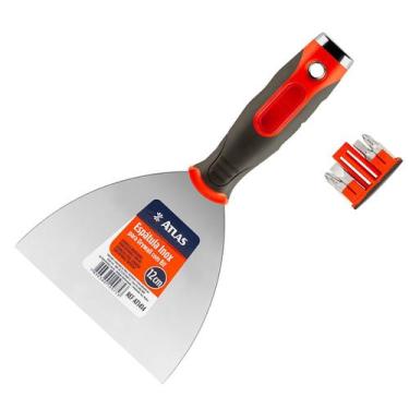 Imagem de Espatula Drywall Aço Inox Cabo Plast 12cm c Bit Atlas AT1414