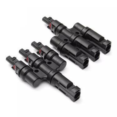 Imagem de Conector MC4 3 vias 3x1 Painel Energia Solar 40A Tipo T - Wordsunlight