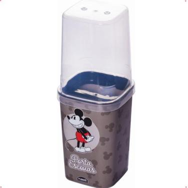 Imagem de Porta Escovas em Plástico Cinza/Preto Mickey Mouse 380ml - Plasútil 