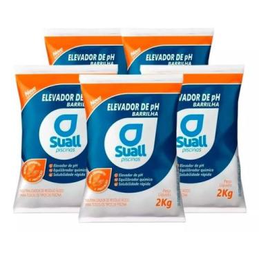 Imagem de Kit 5 Barrilha Elevador Ph Para Piscina 2kg Limpeza Piscina - Geral