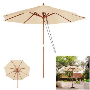 Imagem de Ombrelone Madeira Guarda Sol 3 Metros Sombreiro Piscina Jardim - Mor, 