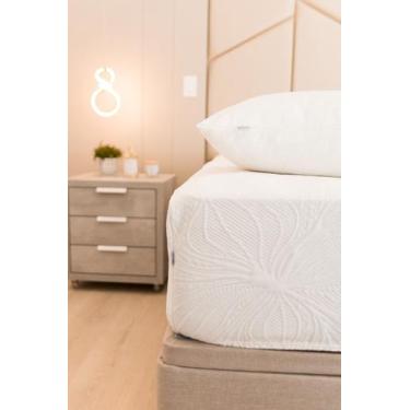 Imagem de Capa Protetora de Colchão em Malha Jacquard - SYS Home Decor, Branca, 