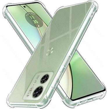 Imagem de USTIYA Capa para Motorola Moto Edge 40 5G Uso Resistente, Bumper Absorção Choques em TPU Transparente Protector Câmera Espessamento nas Quatro Pontas da Carcasa