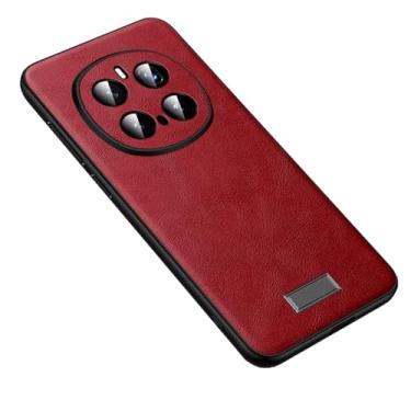 Imagem de HAO RIYLN Capa de couro para Honor Magic7/Magic7Pro, capa de telefone comercial leve de luxo com proteção de câmera, capa ultrafina antiarranhões, vermelha, Magic7Pro