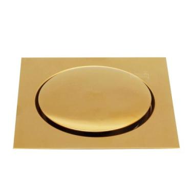 Imagem de Ralo Click Quadrado Inteligente 15x15 Dourado Gold 5070 - Império das 