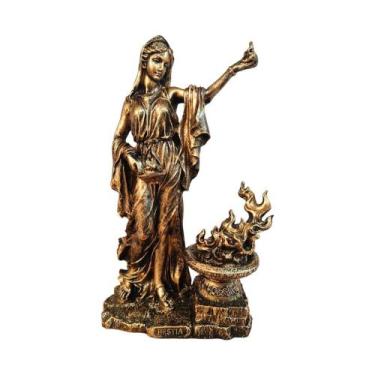 Imagem de Estatueta Hestia de Resina Dourada Envelhecida - Decore Casa