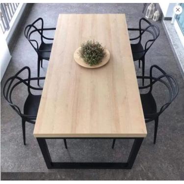 Imagem de Mesa De Jantar Estilo Industrial 140 X 80 C/ 4 Cadeiras Allegra Fratin