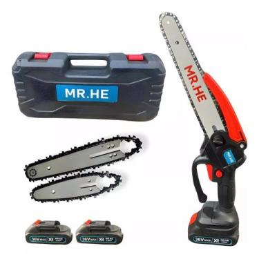 Imagem de Motosserra elétrica a bateria MR.HE BS-08 da 600W 127/220V cor vermelh