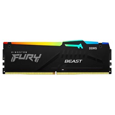 Imagem de Memoria Kingston Fury Beast RGB, 8GB, 5600MHz, DDR5, CL40, para Intel XMP, Preto - KF556C40BBA-8