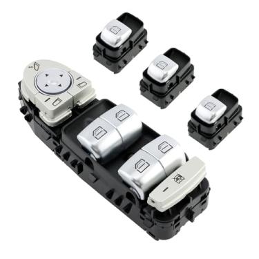 Imagem de Interruptor de janela Master Power Driver & Controle de espelho lateral do passageiro, compatível com Mercedes-Benz C300 C350e C43 C63 GLC300 GLC43 AMG 2015-2018, substitui # A2059056811, A2059051513